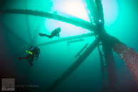 Technical divers on Elly Oil Rig