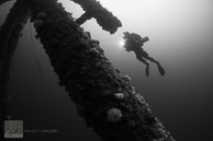 Technical Rigs Diver / Huntington Beach, California: Technical diver on the Elly Oil Rig