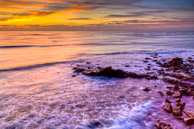Violet Surf / Sunset Cliffs, San Diego, California: Purple sunset reflecting onto the waves